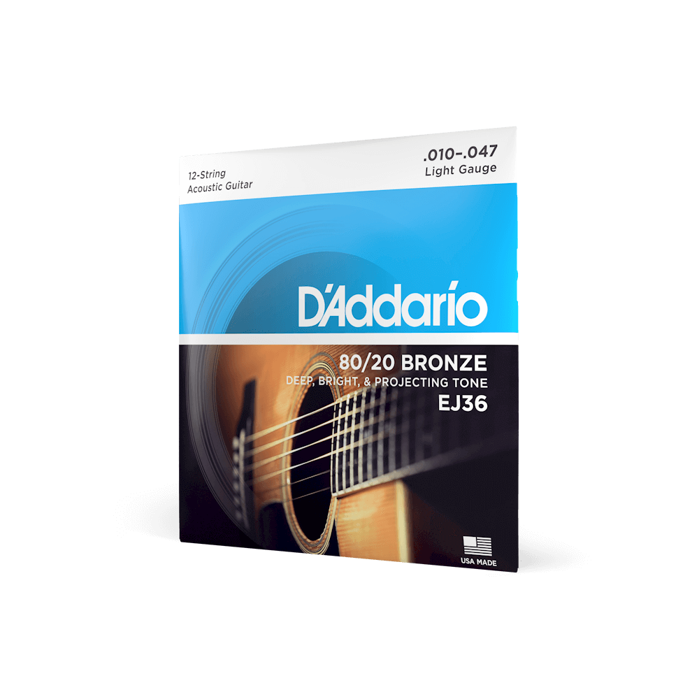 10-47 Light 12-String, 80/20 Bronze Acoustic Guitar Strings | EJ36