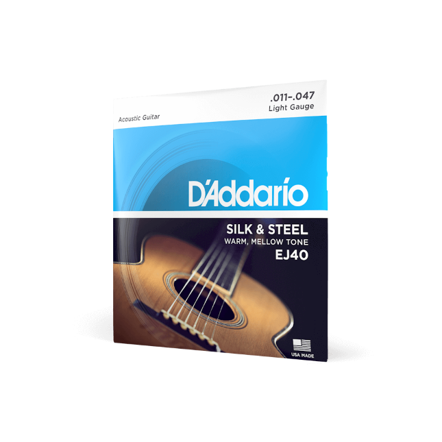 Silk Steel Folk Acoustic Guitar Strings D Addario
