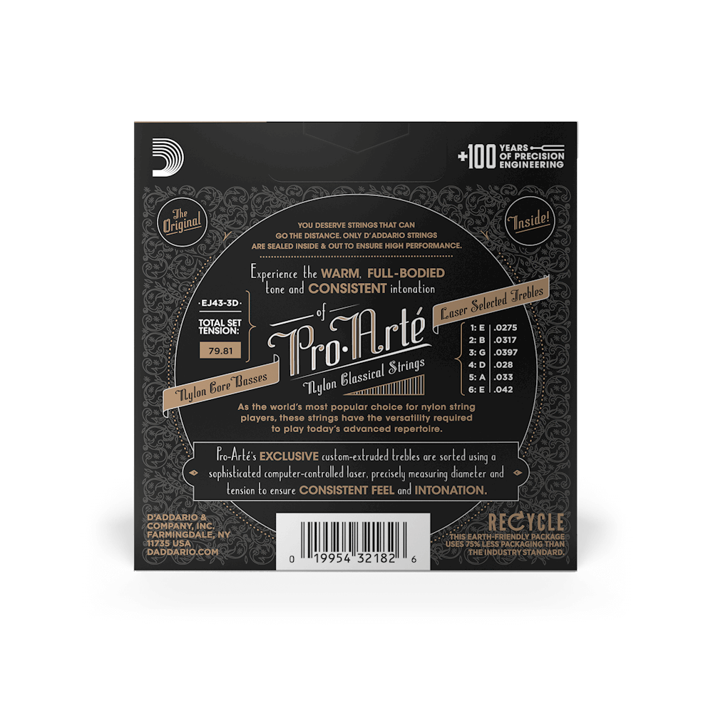 Light Tension, Pro-Arté Nylon Classical Guitar Strings 3-Pack