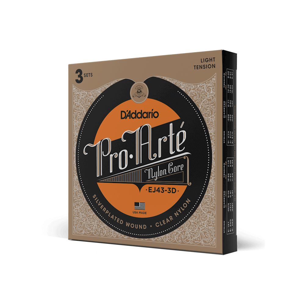 Light Tension, Pro-Arté Nylon Classical Guitar Strings 3-Pack