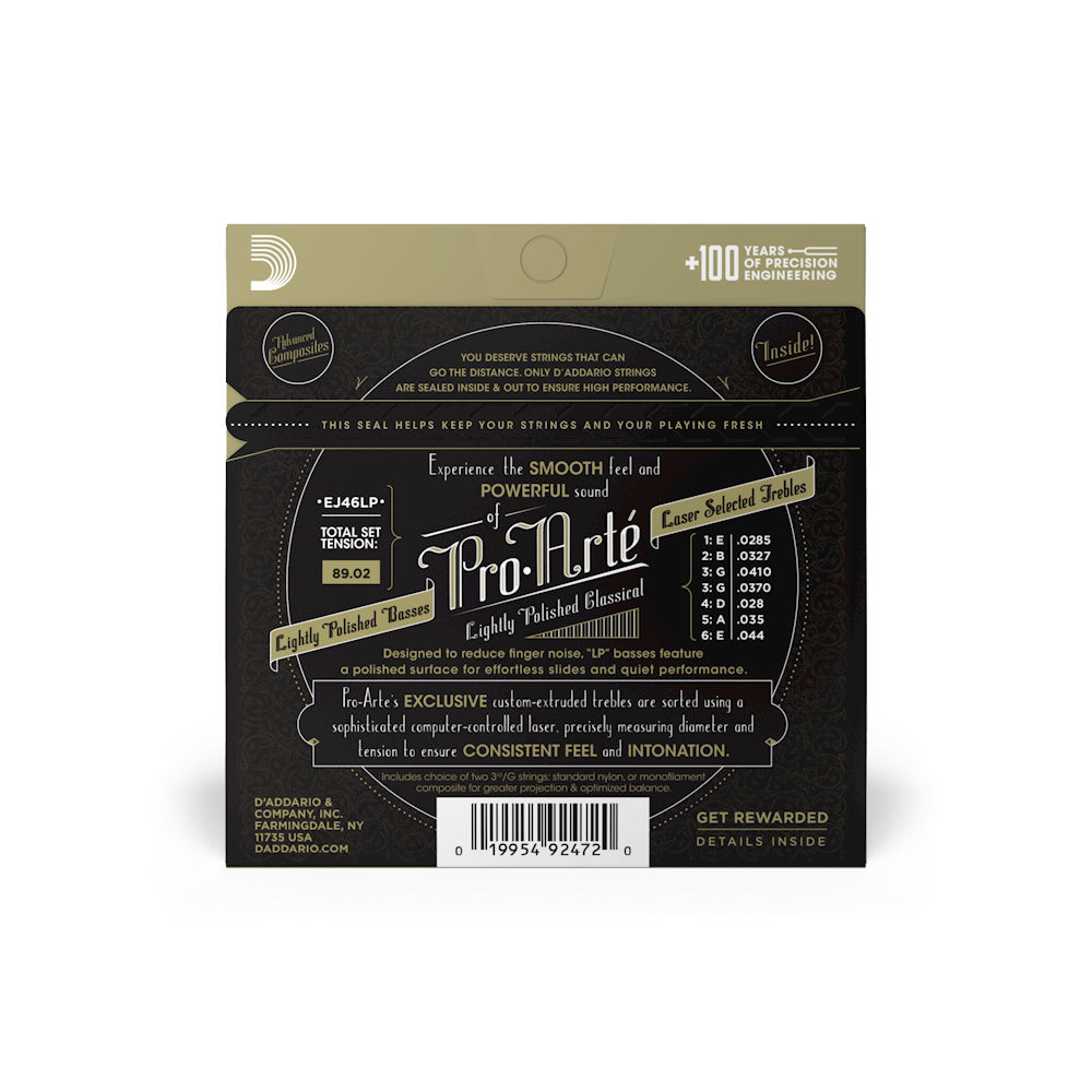 Hard Tension, Pro-Arté Lightly Polished Composite Classical Guitar Strings