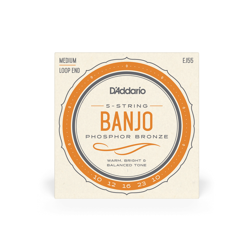 D'Addario EJ55 5-String Banjo Strings, Phosphor Bronze, Medium, 10-23