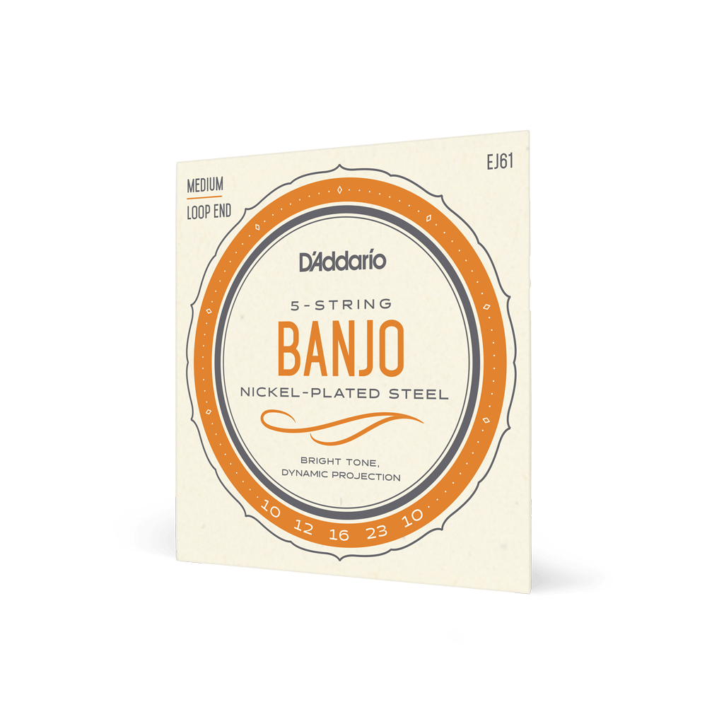 D'Addario EJ61 5-String Banjo Strings, Nickel, Medium 10-23