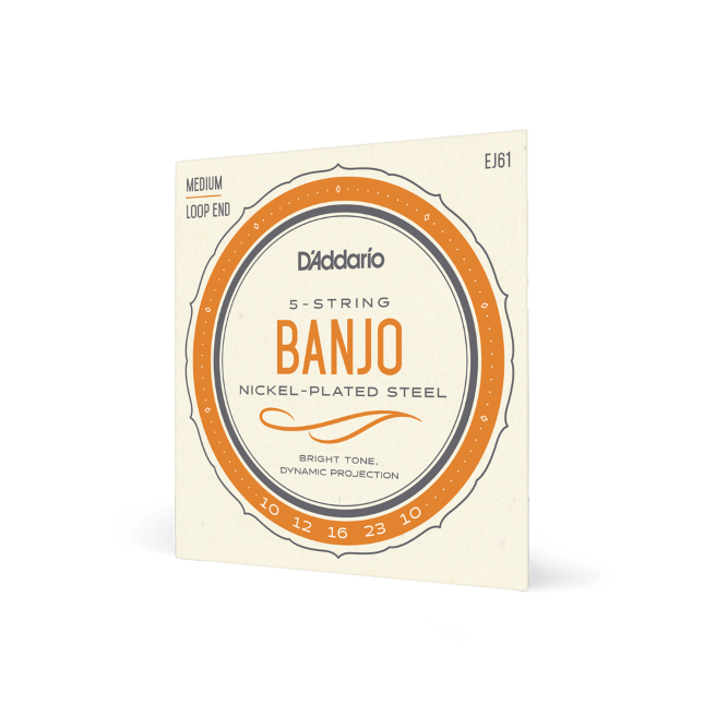 D'Addario EJ61 5-String Banjo Strings, Nickel, Medium 10-23