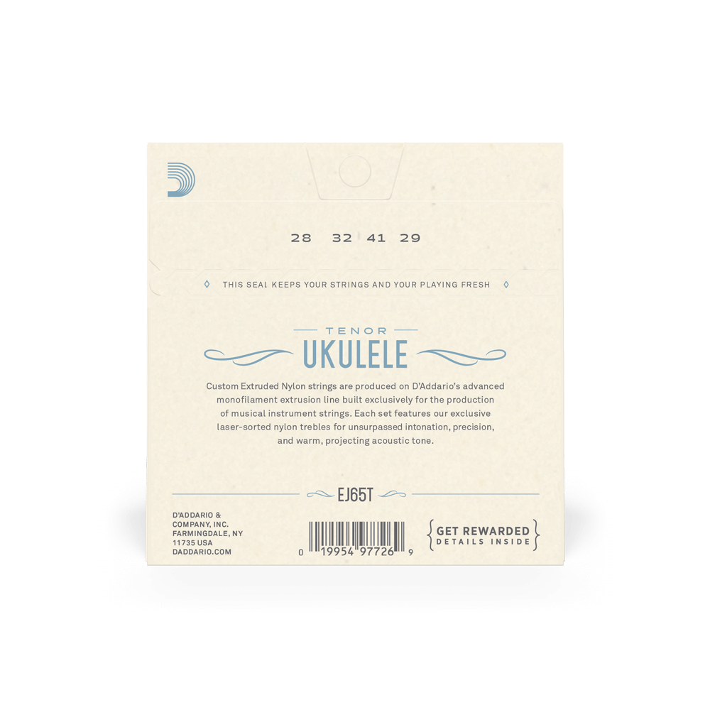 D'Addario EJ65T Pro-Arté Custom Extruded Nylon Ukulele Strings, Tenor