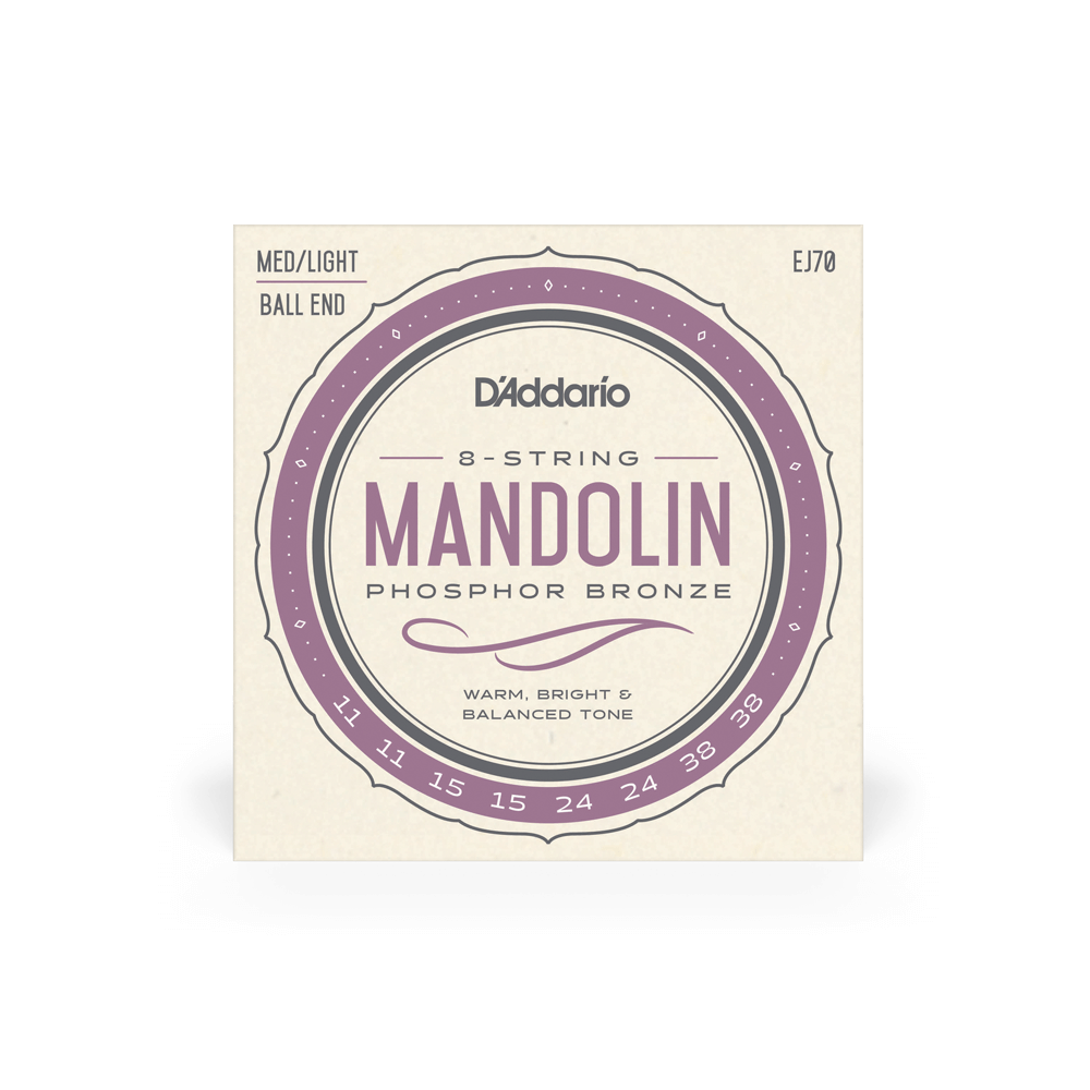 D'Addario EJ70 Phosphor Bronze Mandolin Strings, Ball End, Medium/Light, 11-38