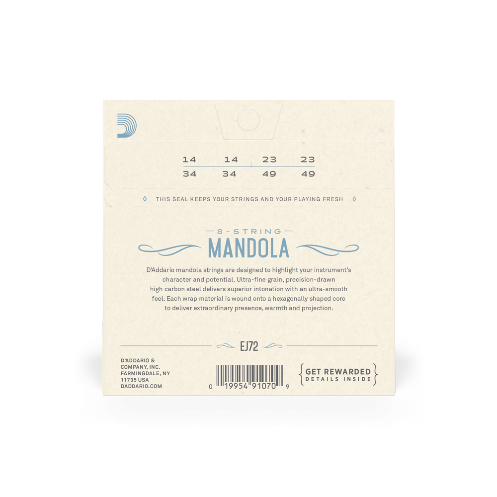 D'Addario EJ72 Phosphor Bronze Mandola Strings, Light, 14-49