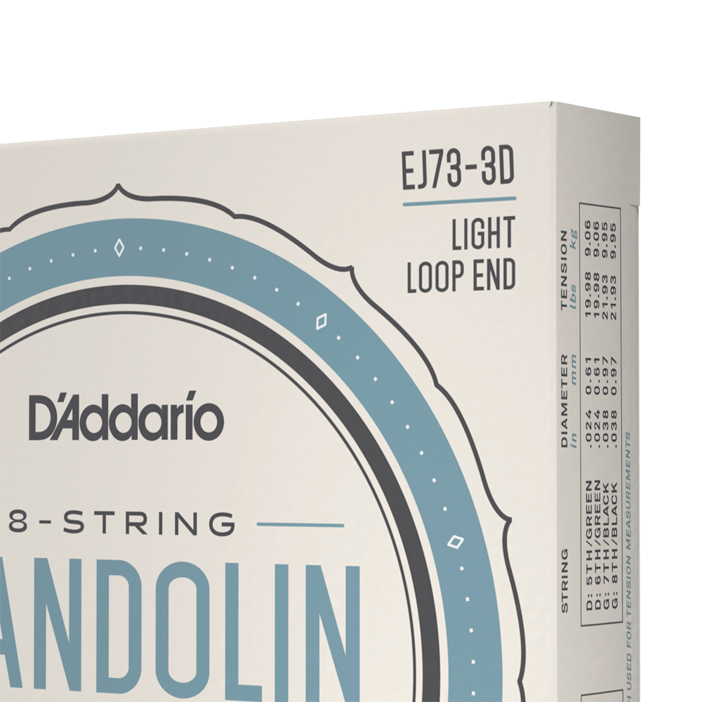 D'Addario EJ73 Mandolin Strings, Phosphor Bronze, Light, 10-38, 3 Sets