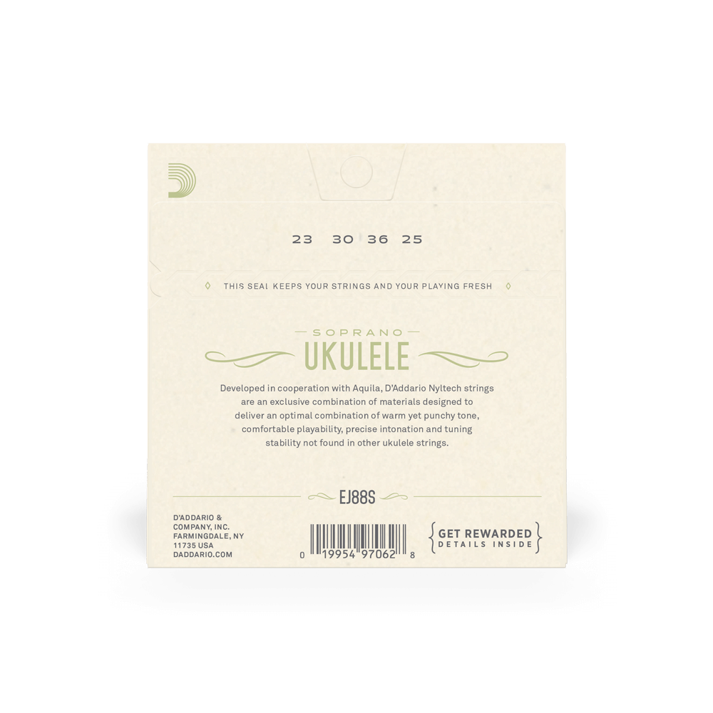 D'Addario EJ88S Nyltech Ukulele Strings, Soprano