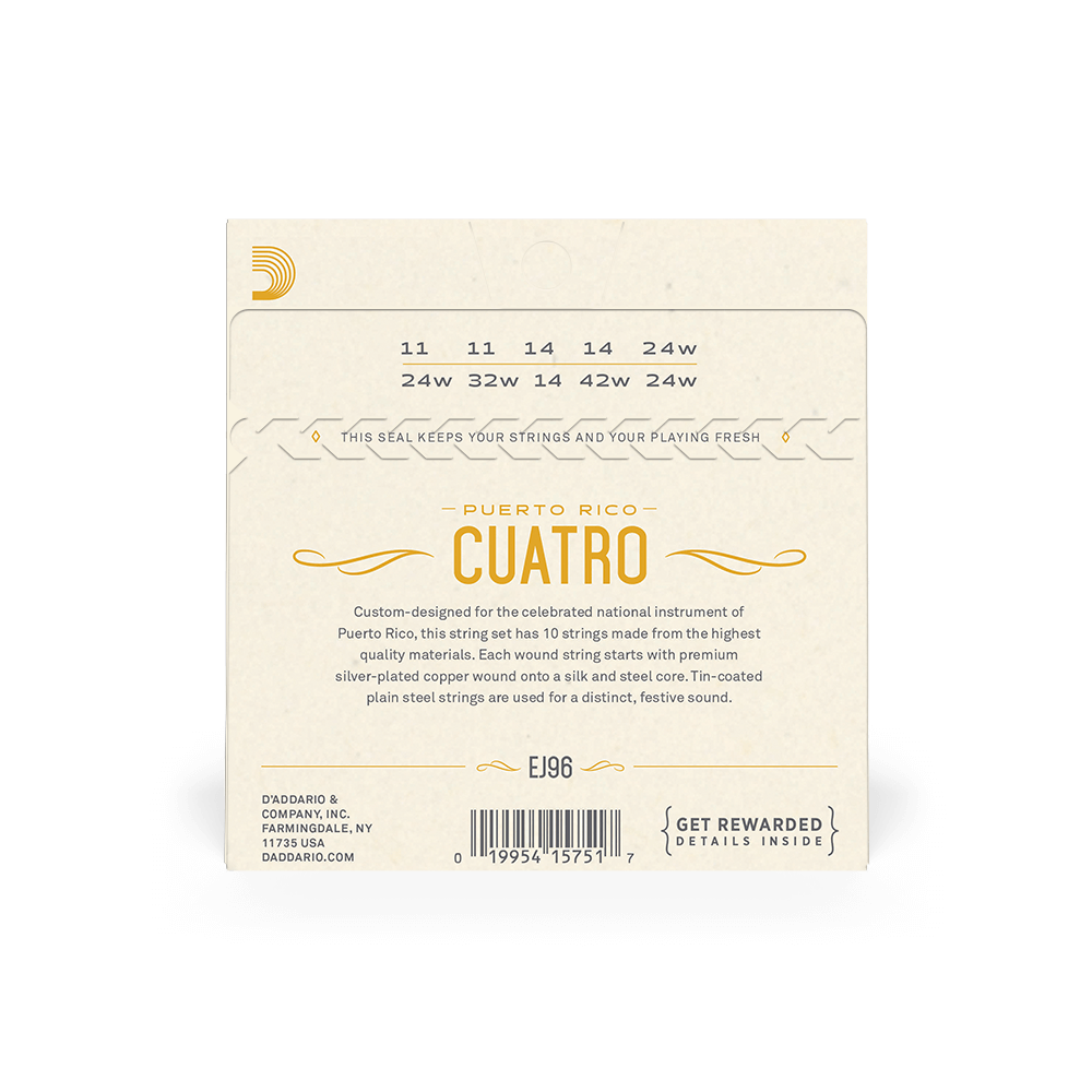 D'Addario EJ96 Cuatro-Puerto Rico Strings