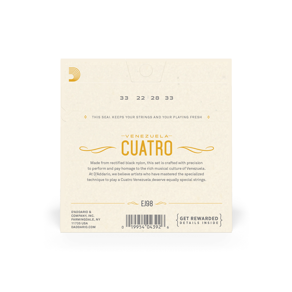 D'Addario EJ98 Cuatro-Venezuela Strings