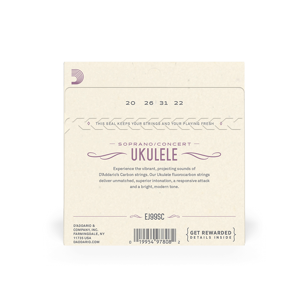 D'Addario EJ99SC Pro-Arté Carbon Ukulele Strings, Soprano / Concert
