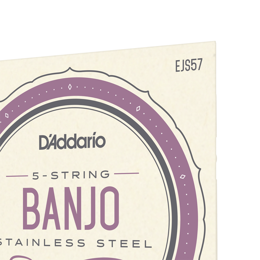 D'Addario EJS57 5-String Banjo Strings, Stainless Steel, Custom Medium, 11-22
