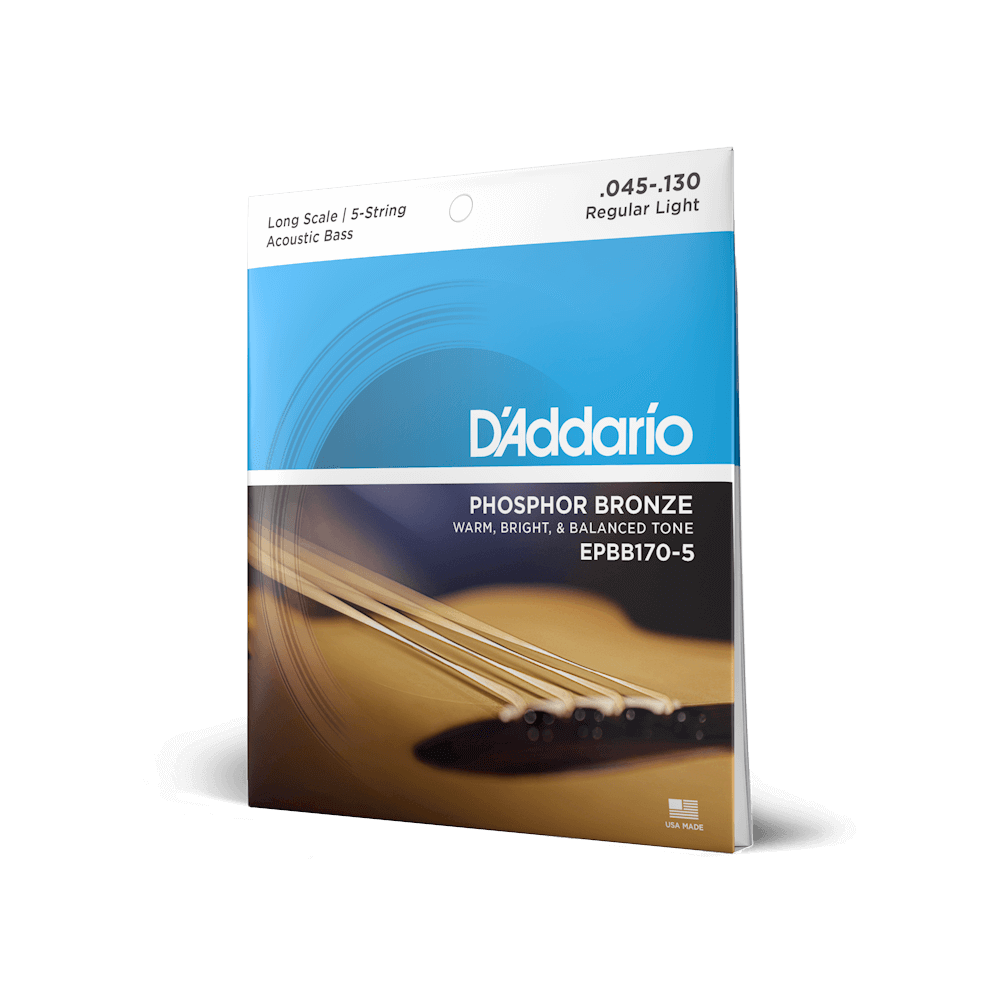 45-130 Regular Light 5-String, Long Scale, Phosphor Bronze Acoustic Bass Strings