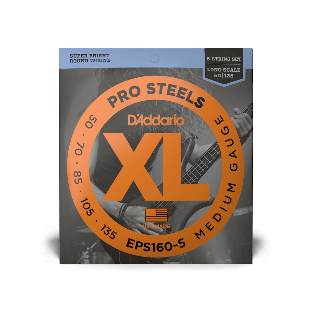 50-135 Medium 5-String, Long Scale, XL ProSteels Bass Strings