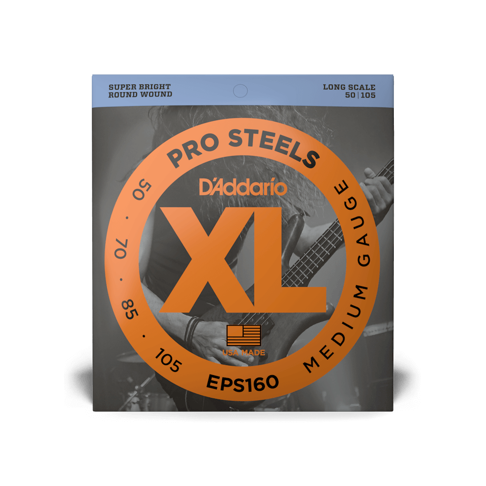 50-105 Medium, Long Scale, XL ProSteels Bass Strings