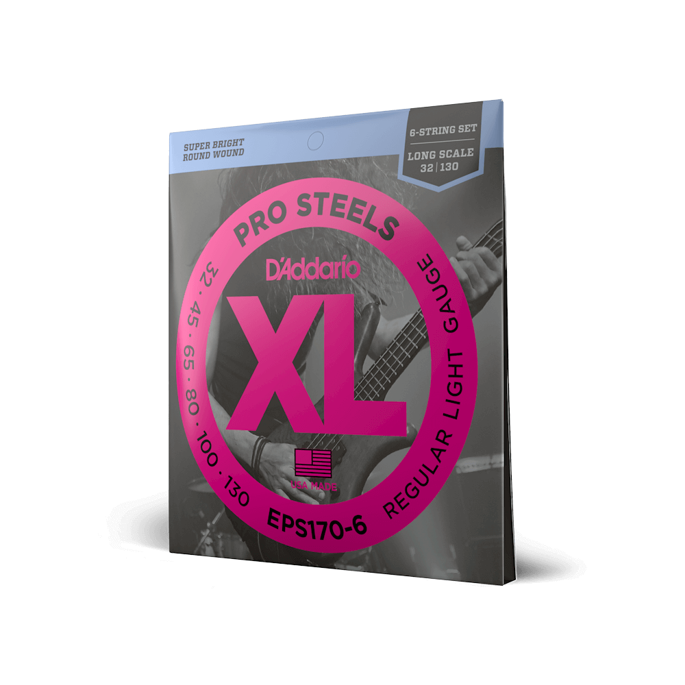32-130 Regular Light 6-String, Long Scale, XL ProSteels Bass Strings