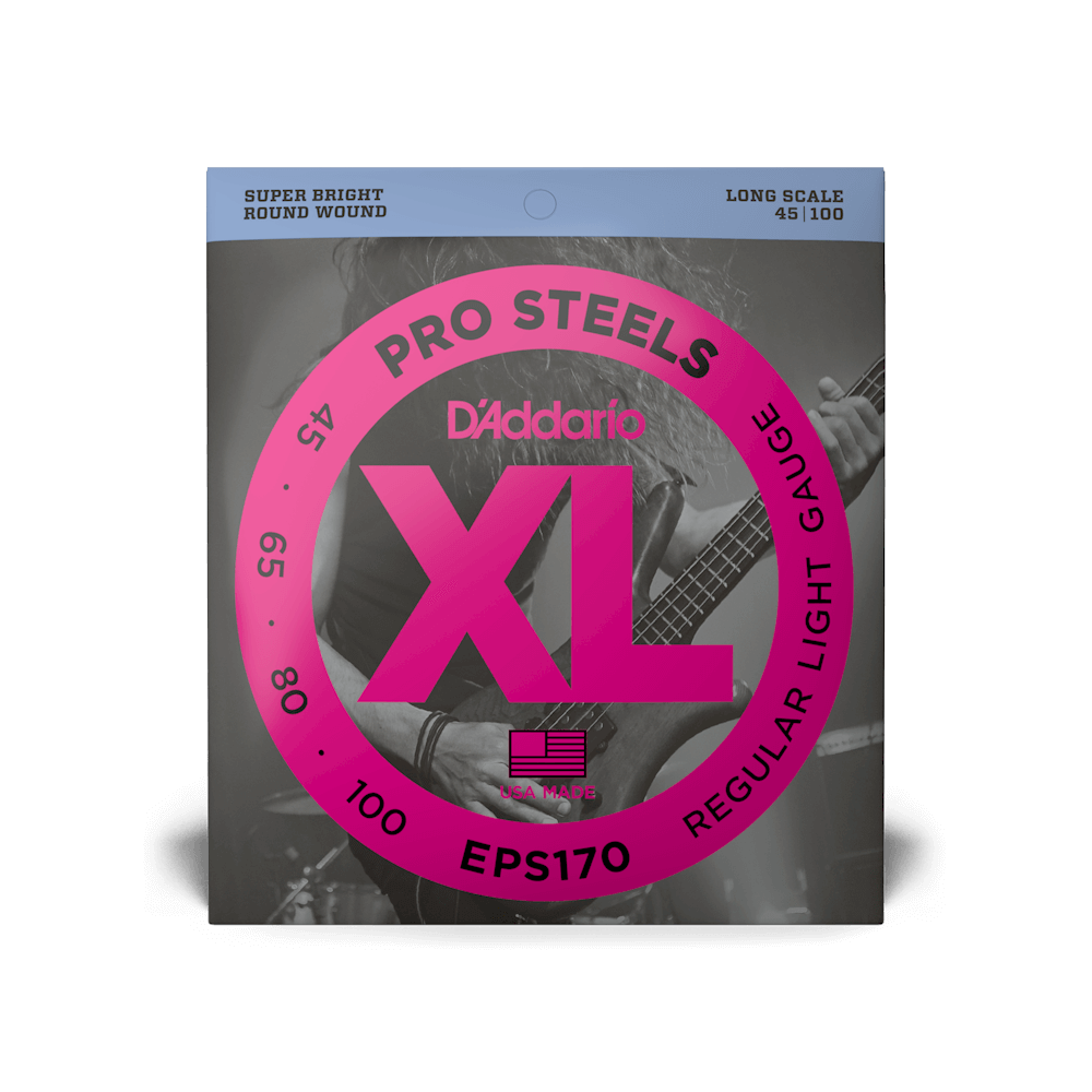 45-100 Regular Light, Long Scale, XL ProSteels Bass Strings