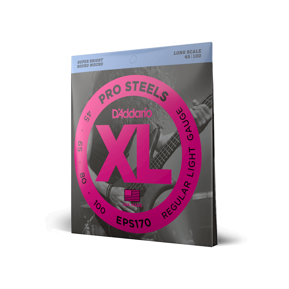 45-100 Regular Light, Long Scale, XL ProSteels Bass Strings