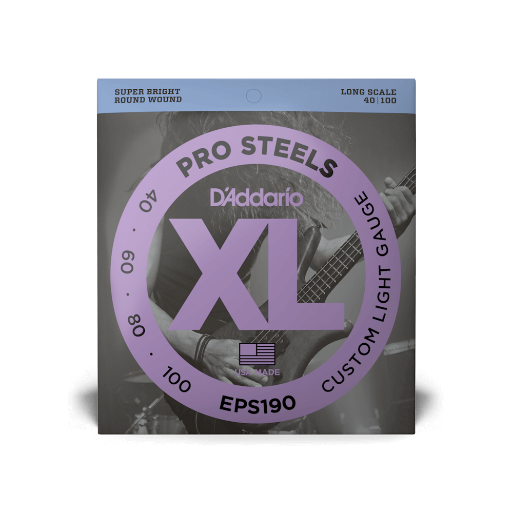 40-100 Custom Light, Long Scale, XL ProSteels Bass Strings