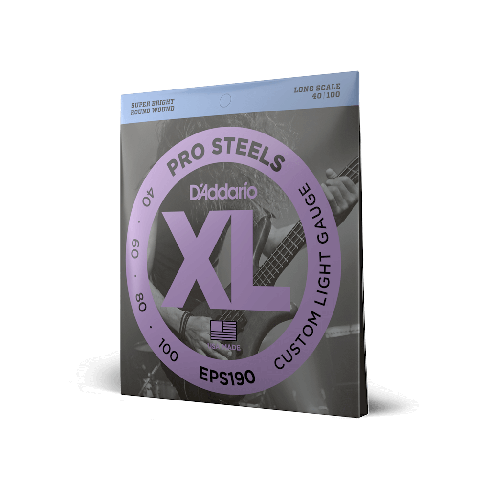 40-100 Custom Light, Long Scale, XL ProSteels Bass Strings