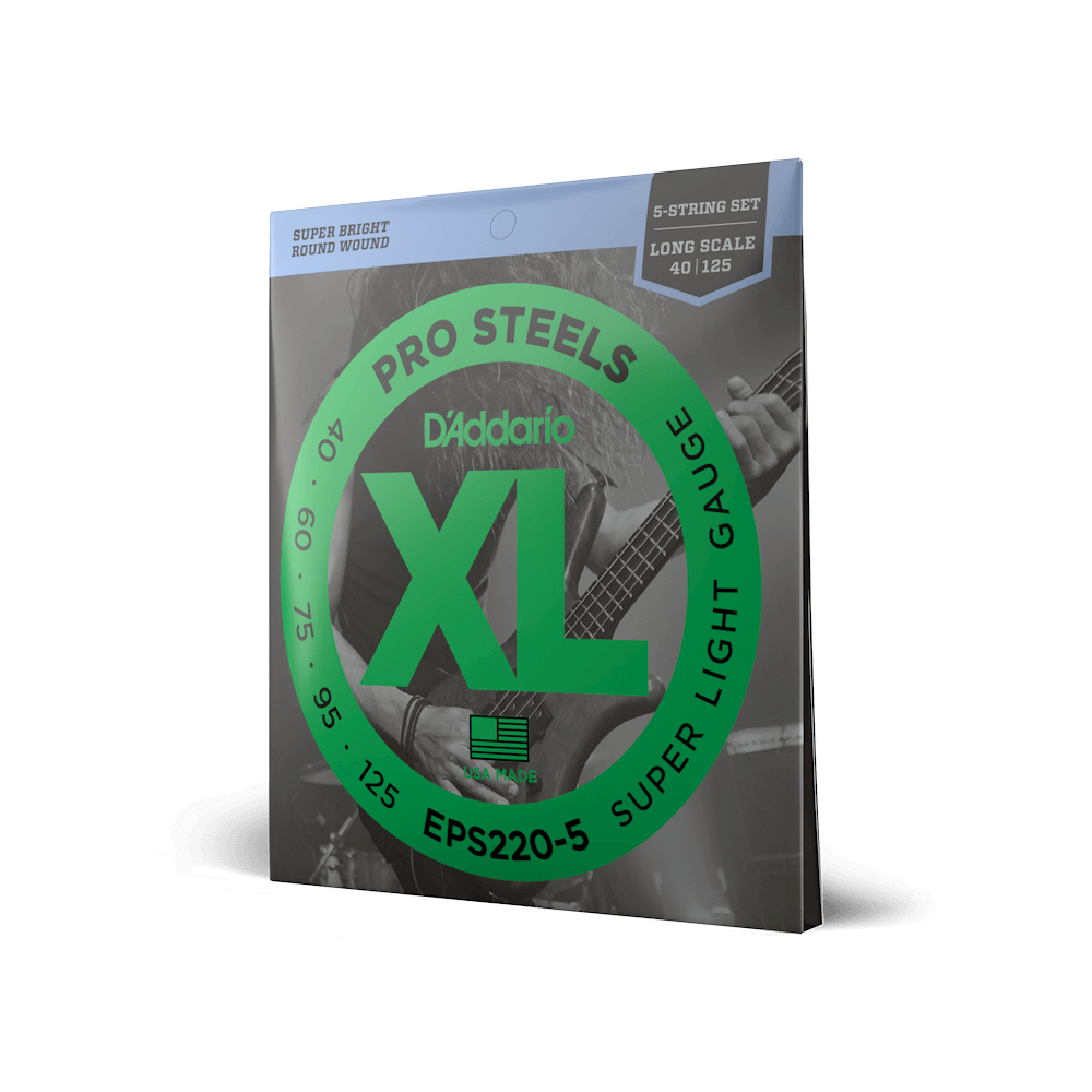 40-125 Super Light 5-String, Long Scale, XL ProSteels Bass Strings