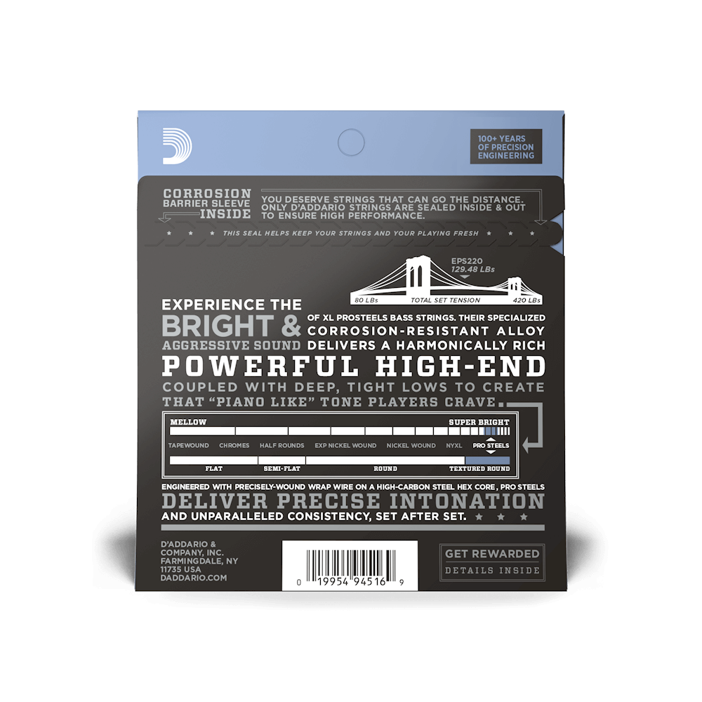 40-95 Super Light, Long Scale, XL ProSteels Bass Strings
