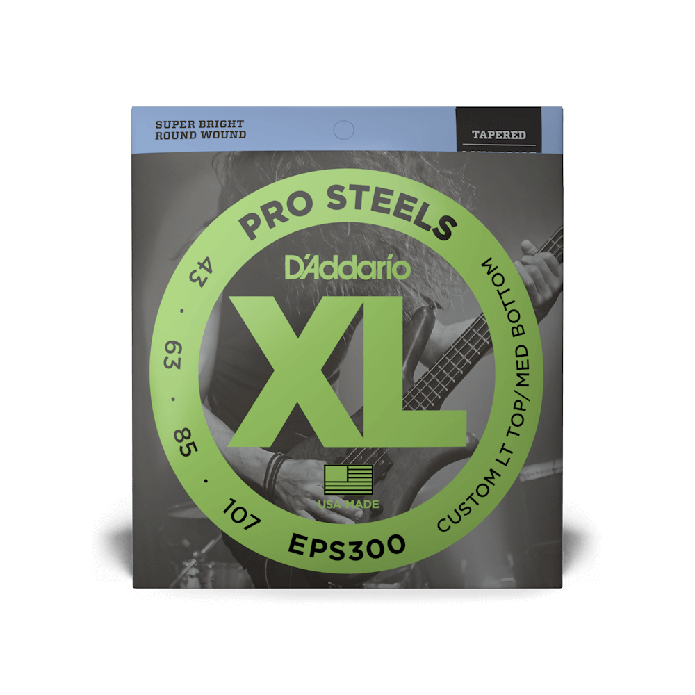 43-107 Custom Light Top/Medium Bottom Tapered, Long Scale, XL ProSteels Bass Strings
