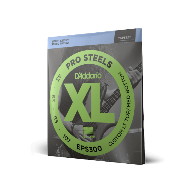 43-107 Custom Light Top/Medium Bottom Tapered, Long Scale, XL ProSteels Bass Strings 