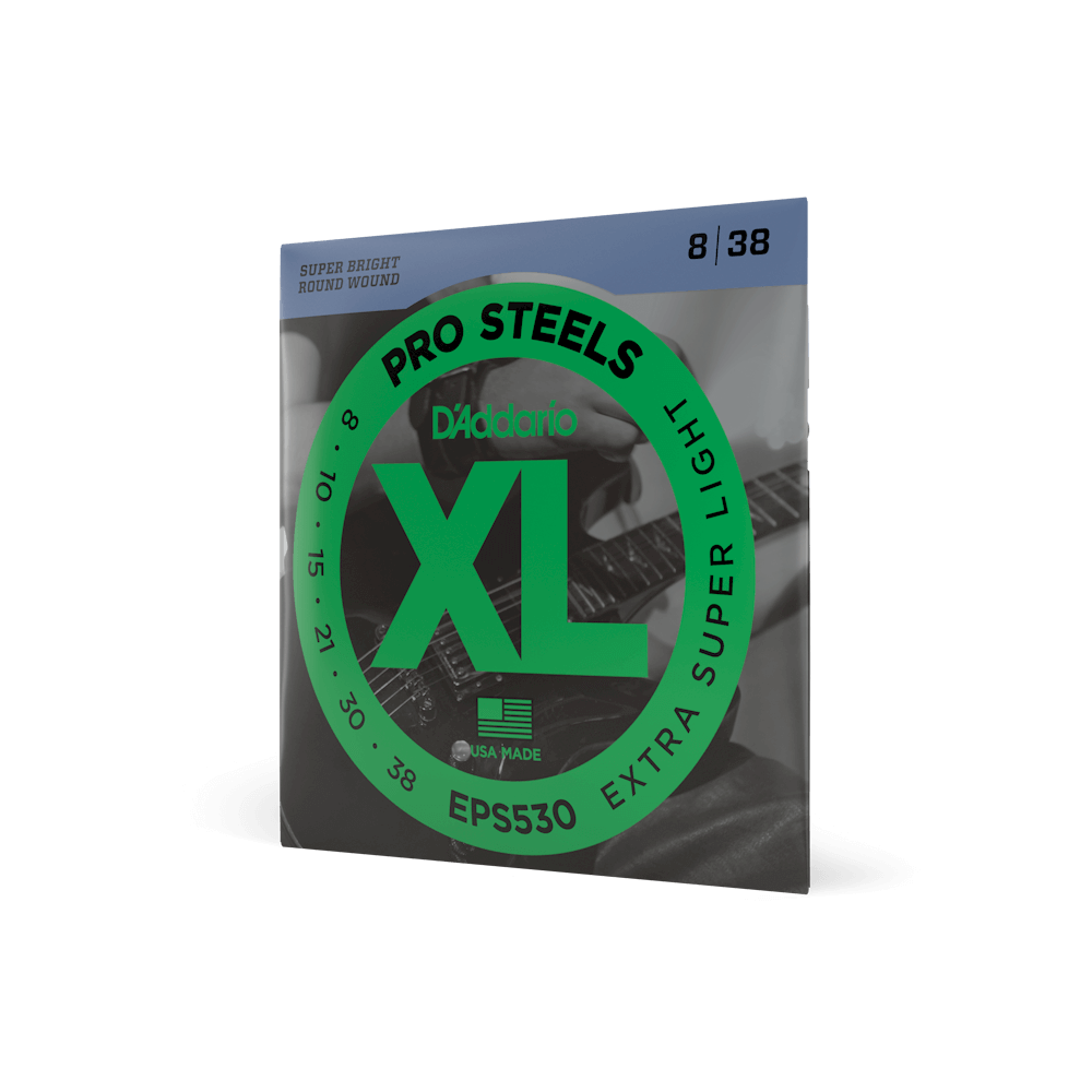 DAddario D'Addario XL ProSteels EPS530 Stainless Steel Guitar Strings 8-38 Extra Light 19954953980 