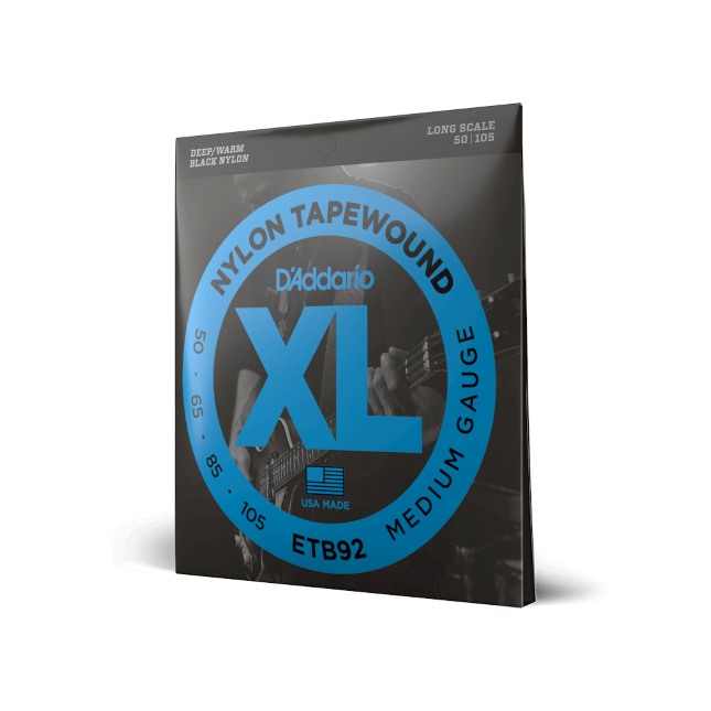 50-105 Medium, Long Scale, XL Nylon Tapewound Bass Strings