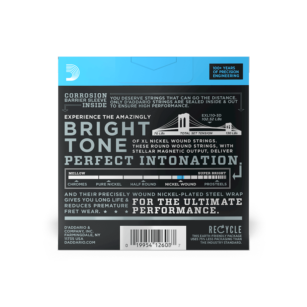 10-46 Regular Light, XL Nickel Electric Guitar Strings 3-Pack