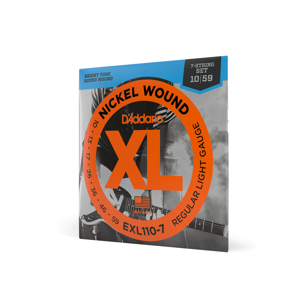 Ondeugd Specialiseren bruid 10-59 Regular Light 7-String, XL Nickel Wound Electric Guitar Strings |  EXL110-7 | D'Addario