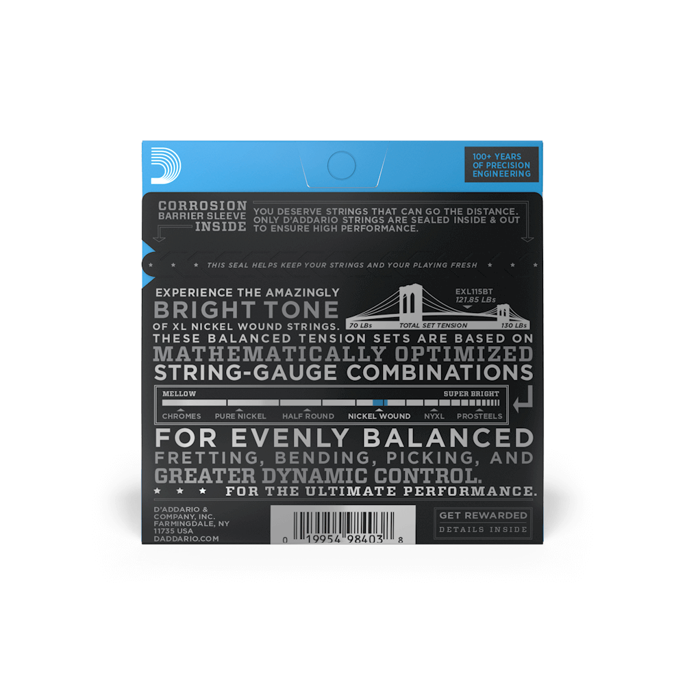 11-50 Medium Balanced Tension, XL Nickel Electric Guitar Strings