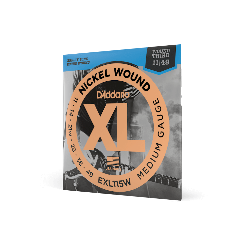 11-49 Medium Wound Third, XL Nickel Electric Guitar Strings