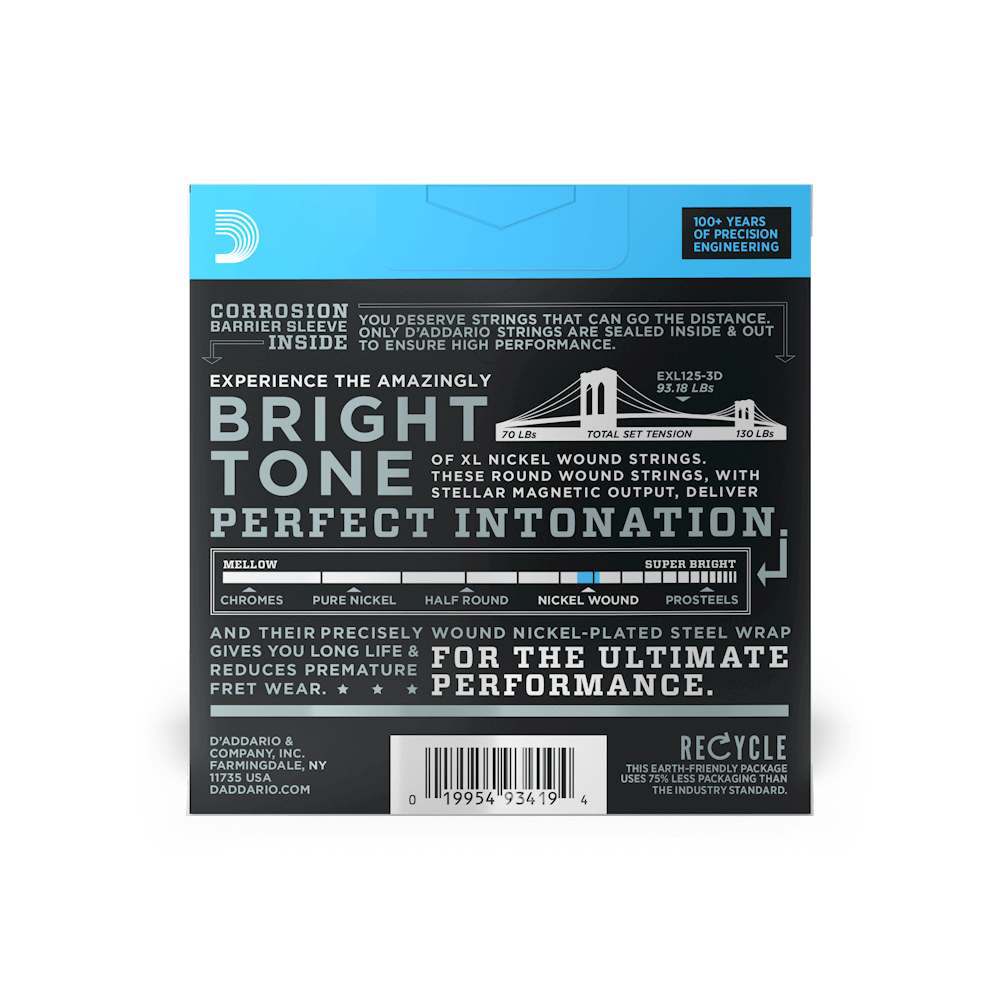9-46 Super Light Top/Regular Bottom, XL Nickel Electric Guitar Strings 3-Pack
