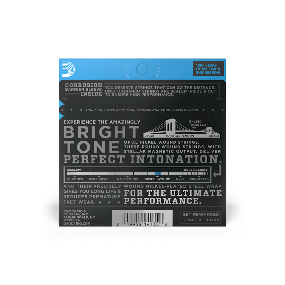 10-52 Light Top/Heavy Bottom, XL Nickel Electric Guitar Strings