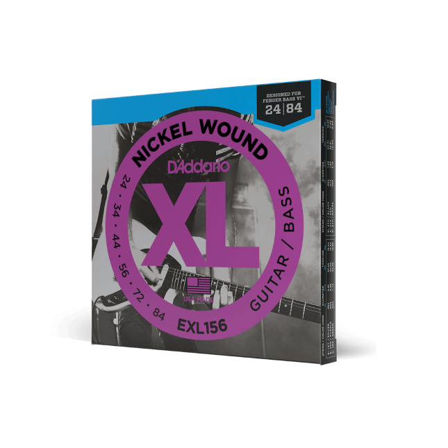 24-84 Fender Bass VI, XL Nickel Electric Guitar Strings