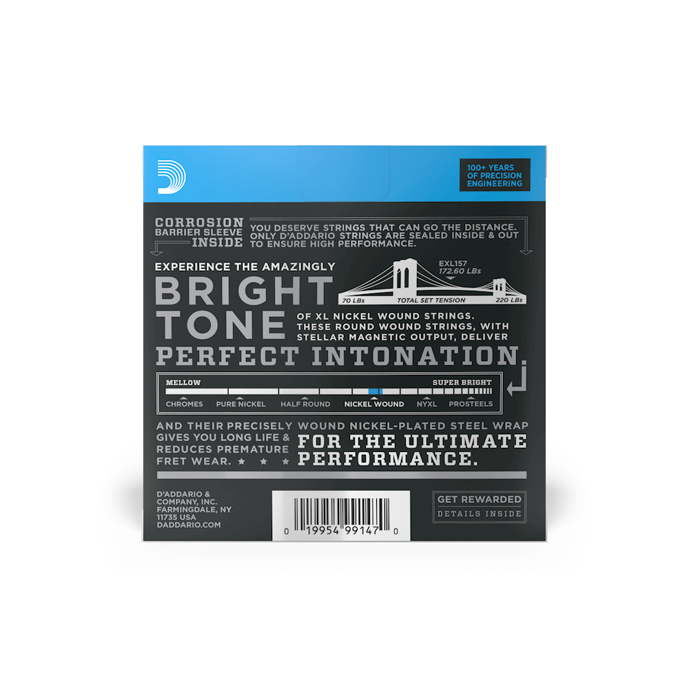 14-68 Medium Baritone, XL Nickel Electric Guitar Strings