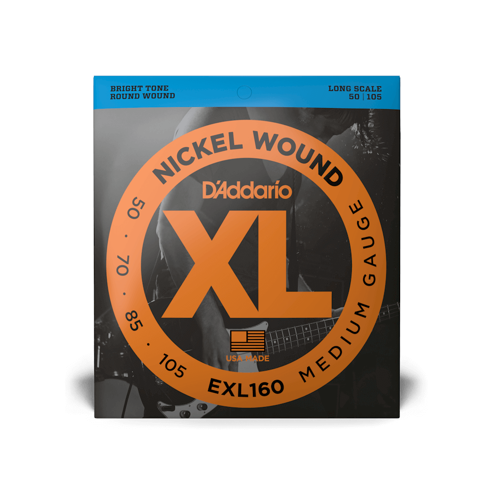 50-105 Medium D'Addario EXL160 Nickel Wound Bass Guitar Strings Long Scale 