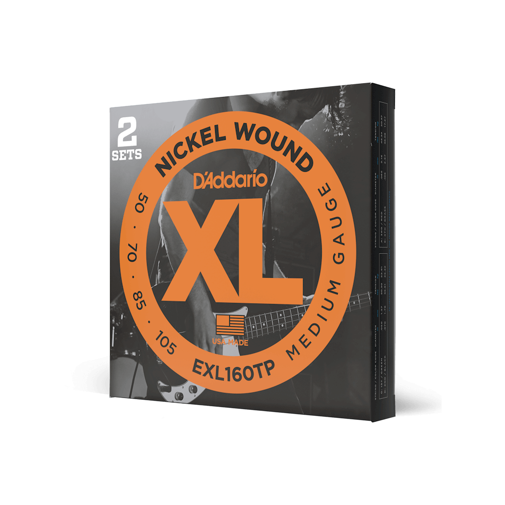 50-105 Medium, Long Scale, XL Nickel Bass Strings 2-Pack