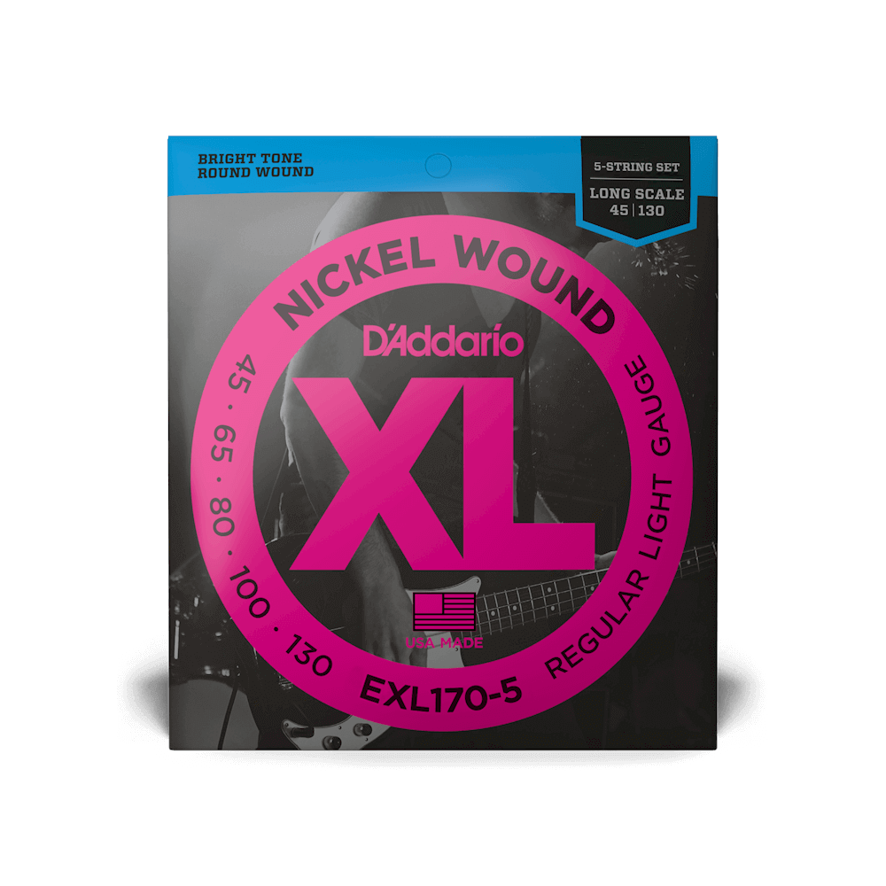 45-130 Regular Light 5-String, Long Scale, XL Nickel Bass Strings