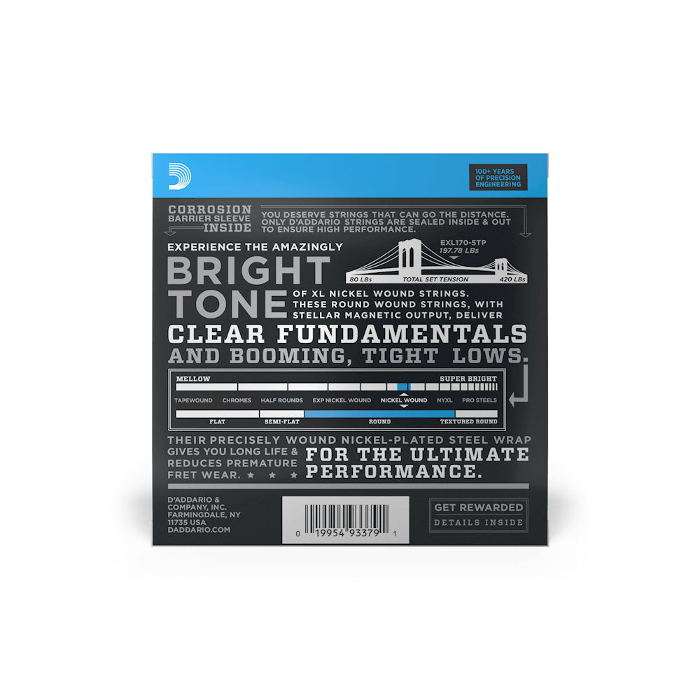 45-130 Regular Light 5-String, Long Scale, XL Nickel Bass Strings 2-Pack