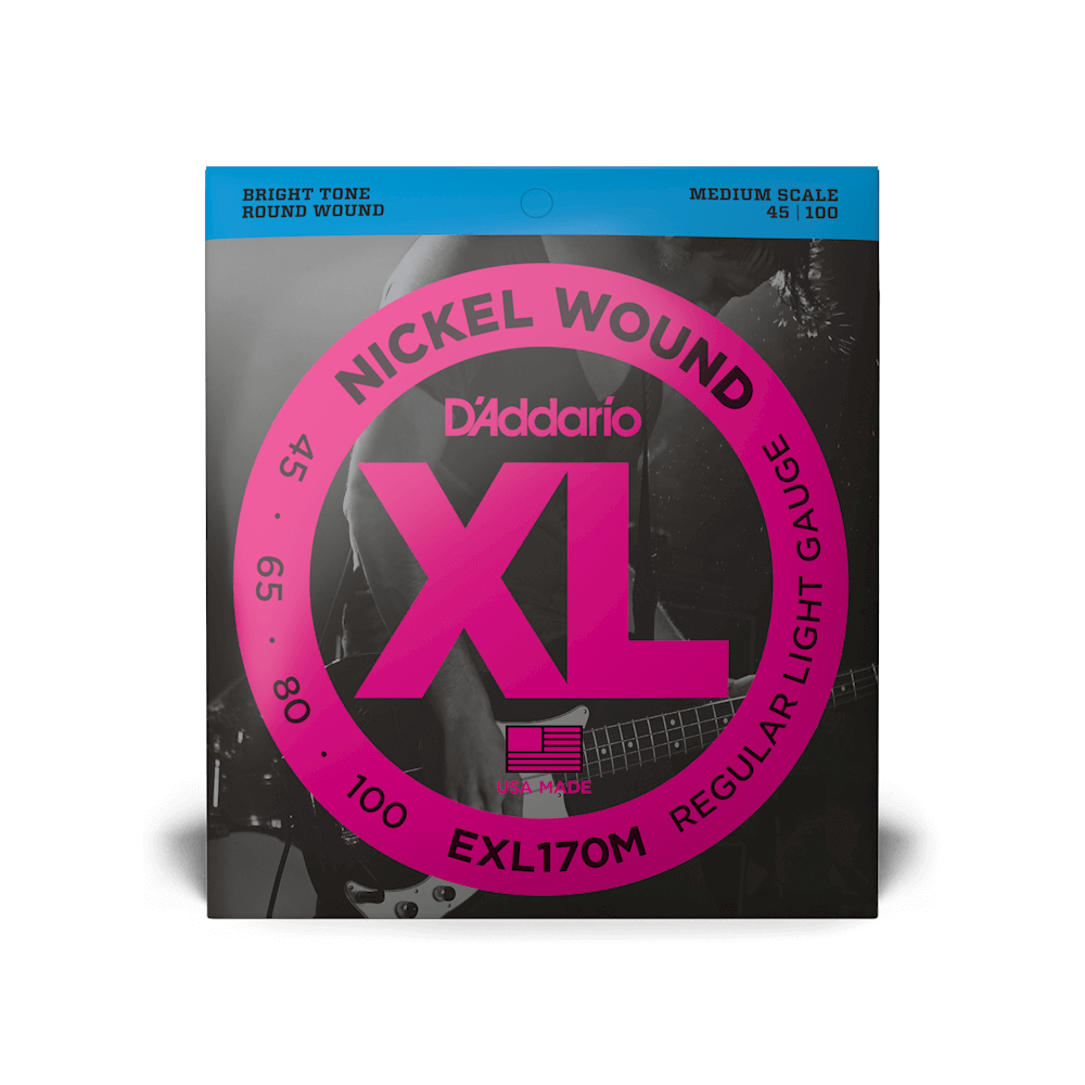 45-100 Regular Light, Medium Scale, XL Nickel Bass Strings
