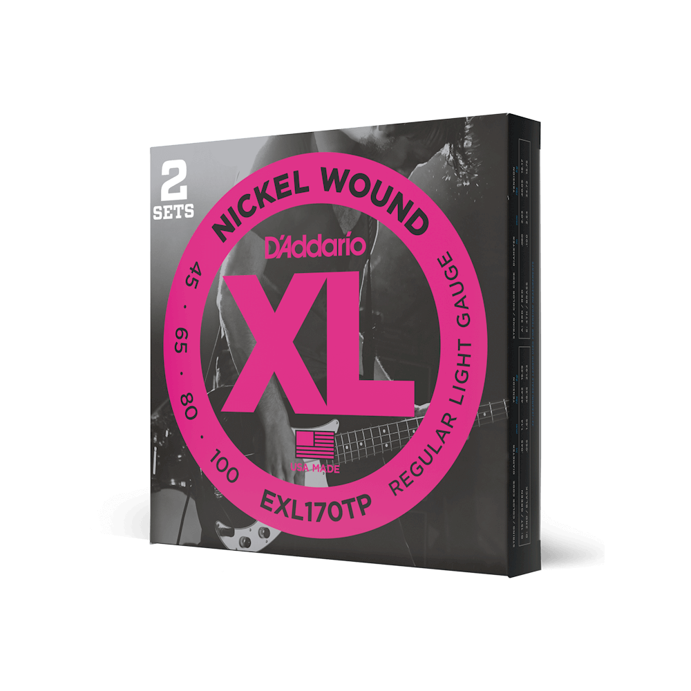 45-100 Regular Light, Long Scale, XL Nickel Bass Strings 2-Pack