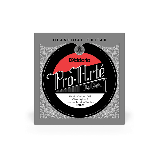 Normal Tension Treble Half Set, Pro-Arté Hybrid Carbon Classical Guitar Strings