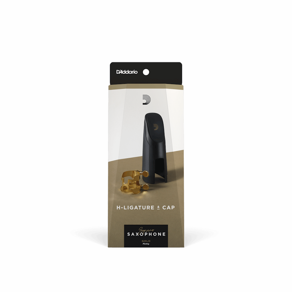D'Addario H-Ligature & Cap, Soprano Saxophone, Gold