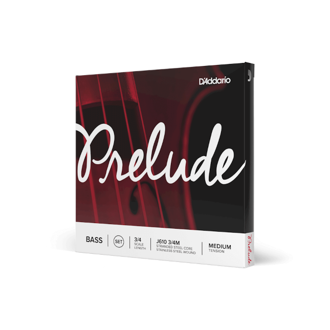 D'Addario Prelude Bass String Set, 3/4 Scale, Medium Tension