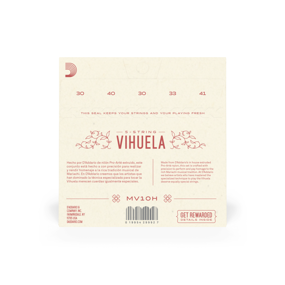 D’Addario MV10H Vihuela Hard Tension Strings