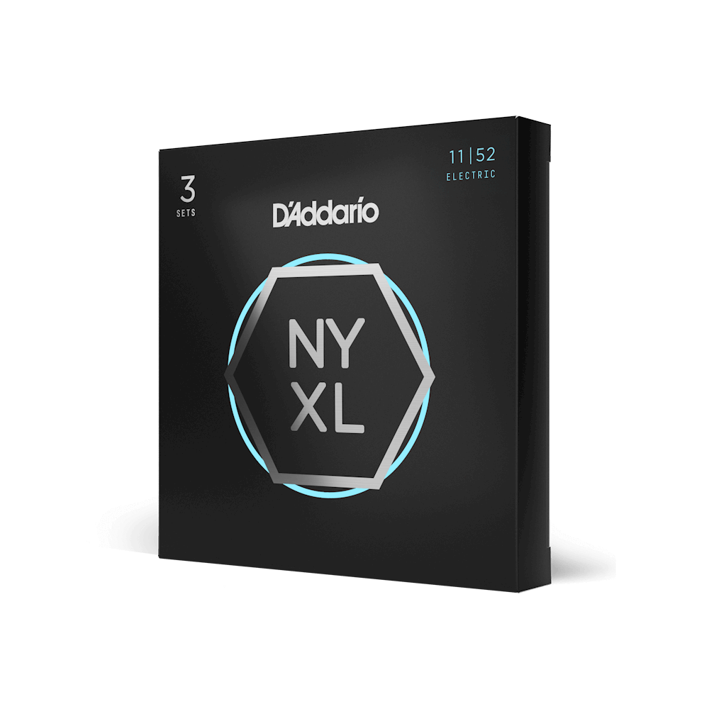 11-52 Medium Top/Heavy Bottom, NYXL Electric Guitar Strings 3-Pack